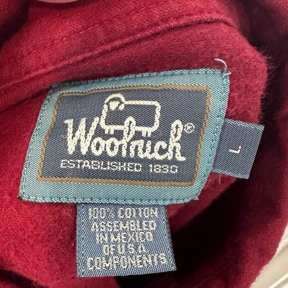 Woolrich Flannel Button Down Shirt Claret Size Large - Picture 6 of 6